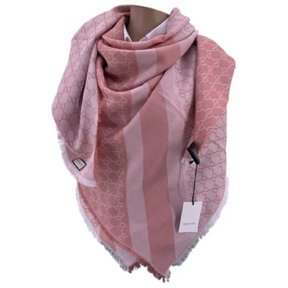 Gucci Pink monogram shawl wrap/scarf
